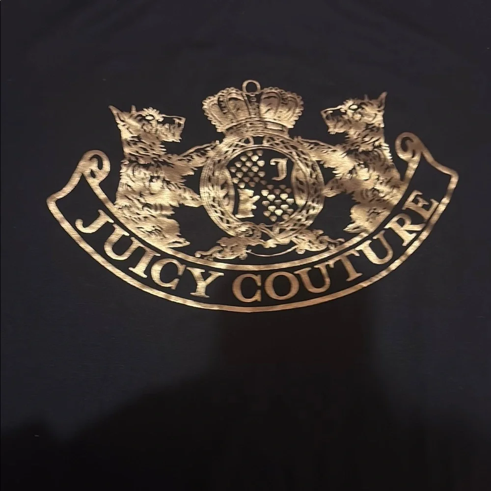 Juicy Couture Black T-Shirt with Gold Logo - Picture 2 of 4